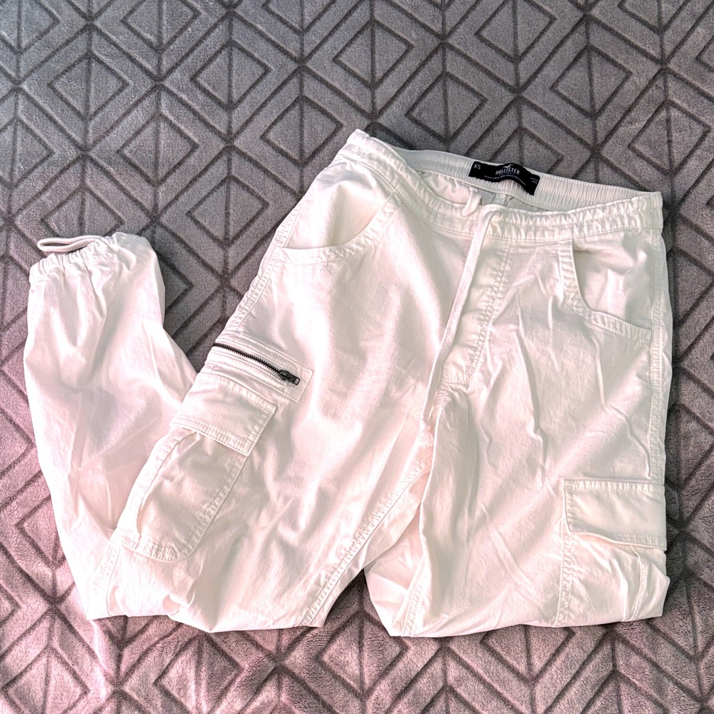 Hollister White Drawstring Pants